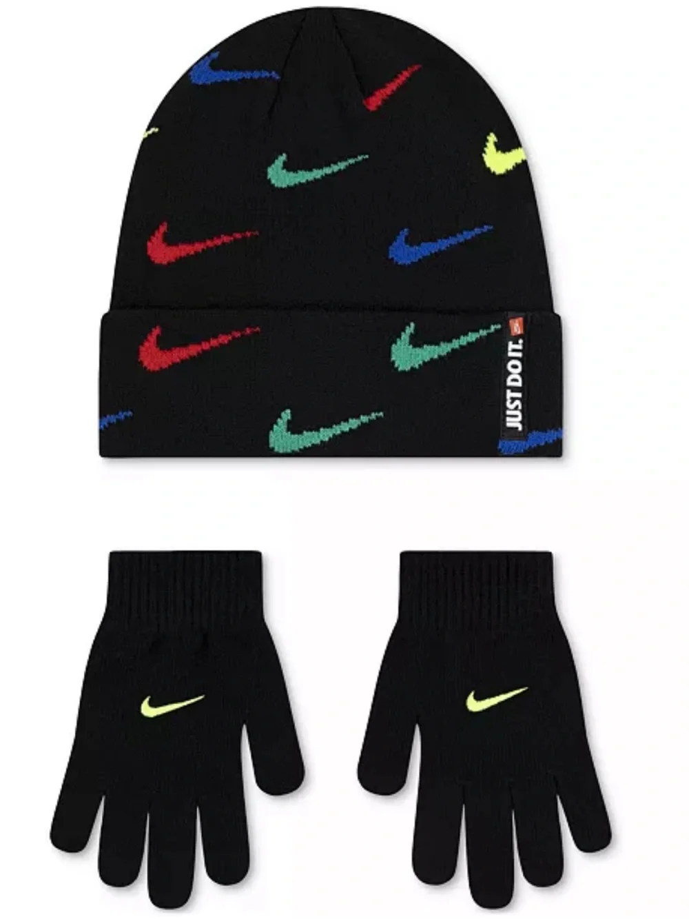 Nike Multicolor Swoosh Kids Beanie & Gloves Set